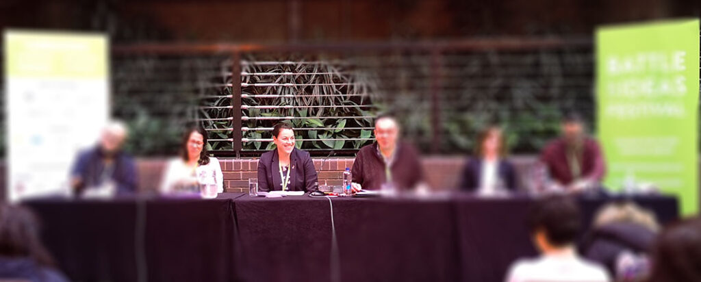 Emily Ryall on a panel at the Battle of Ideas Festival at the London Barbican